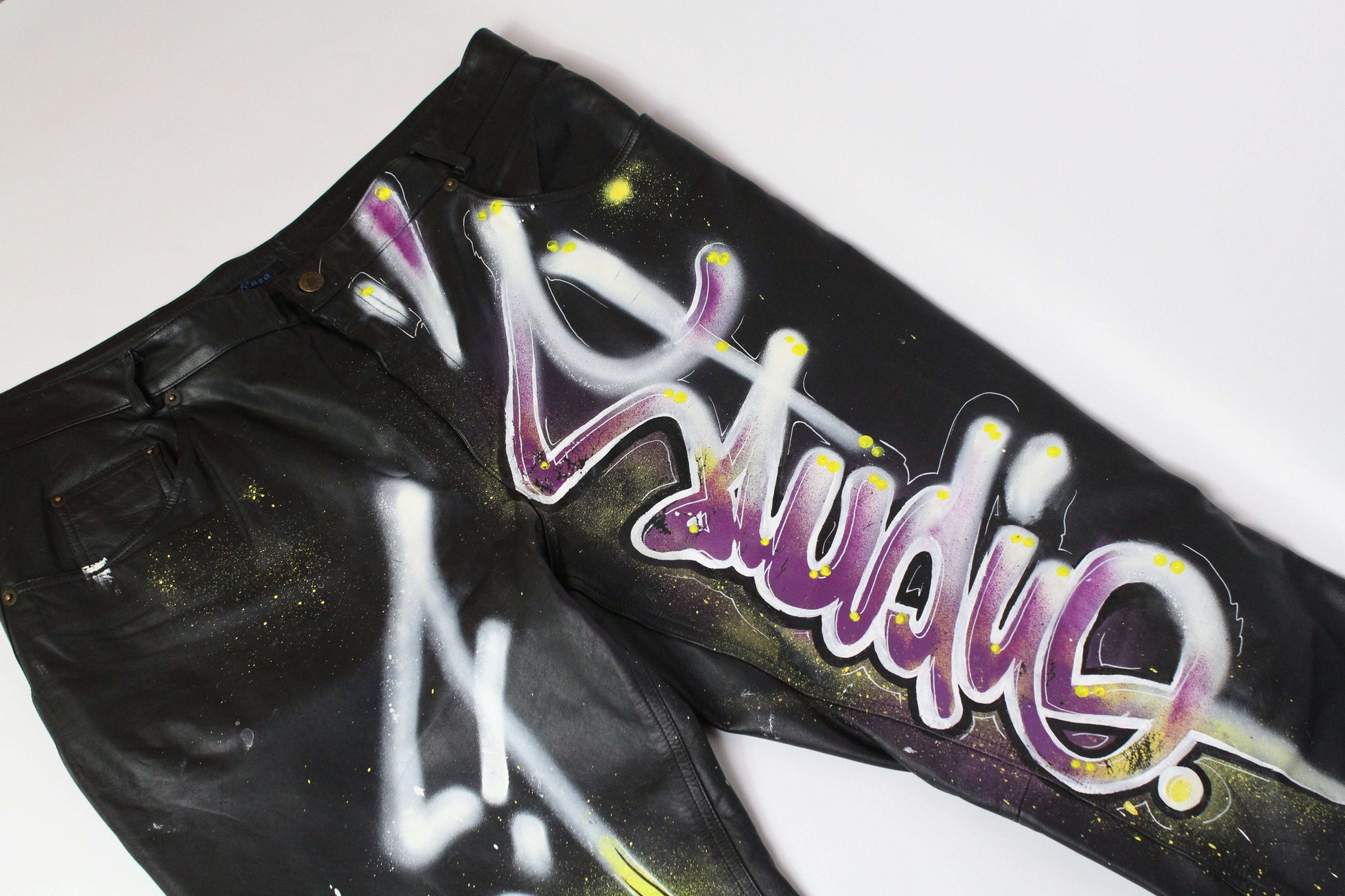 Custom Leather Pants "Graffiti" - Hose