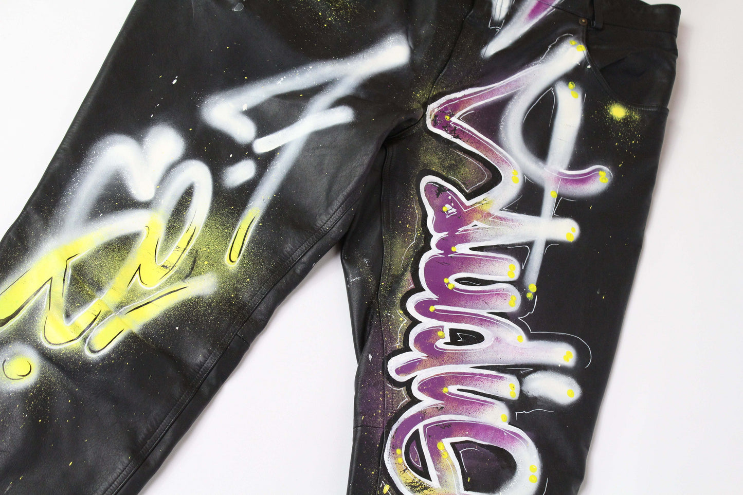 Custom Leather Pants "Graffiti" - Hose