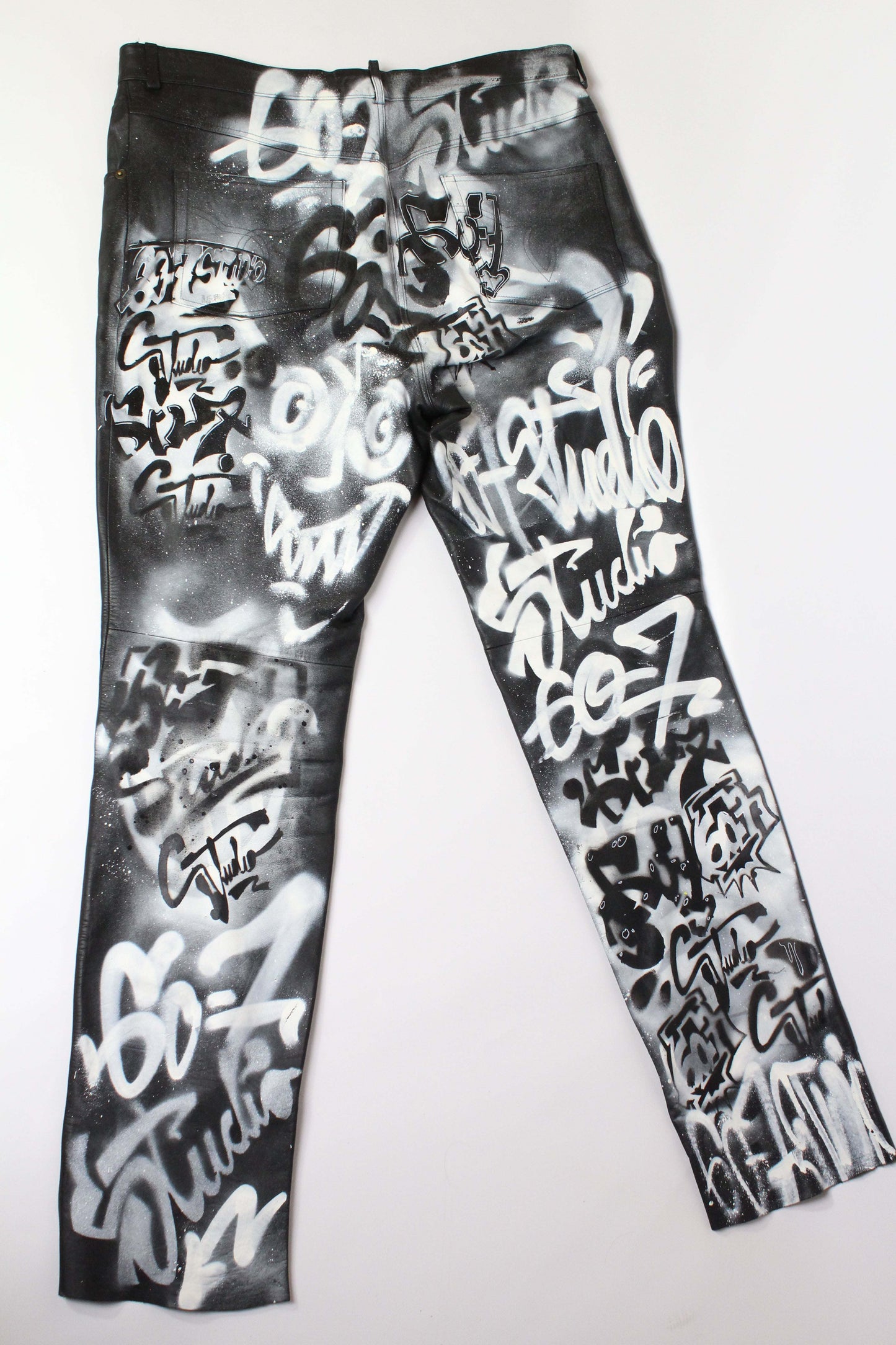 Custom Leather Pants "Graffiti" - Hose