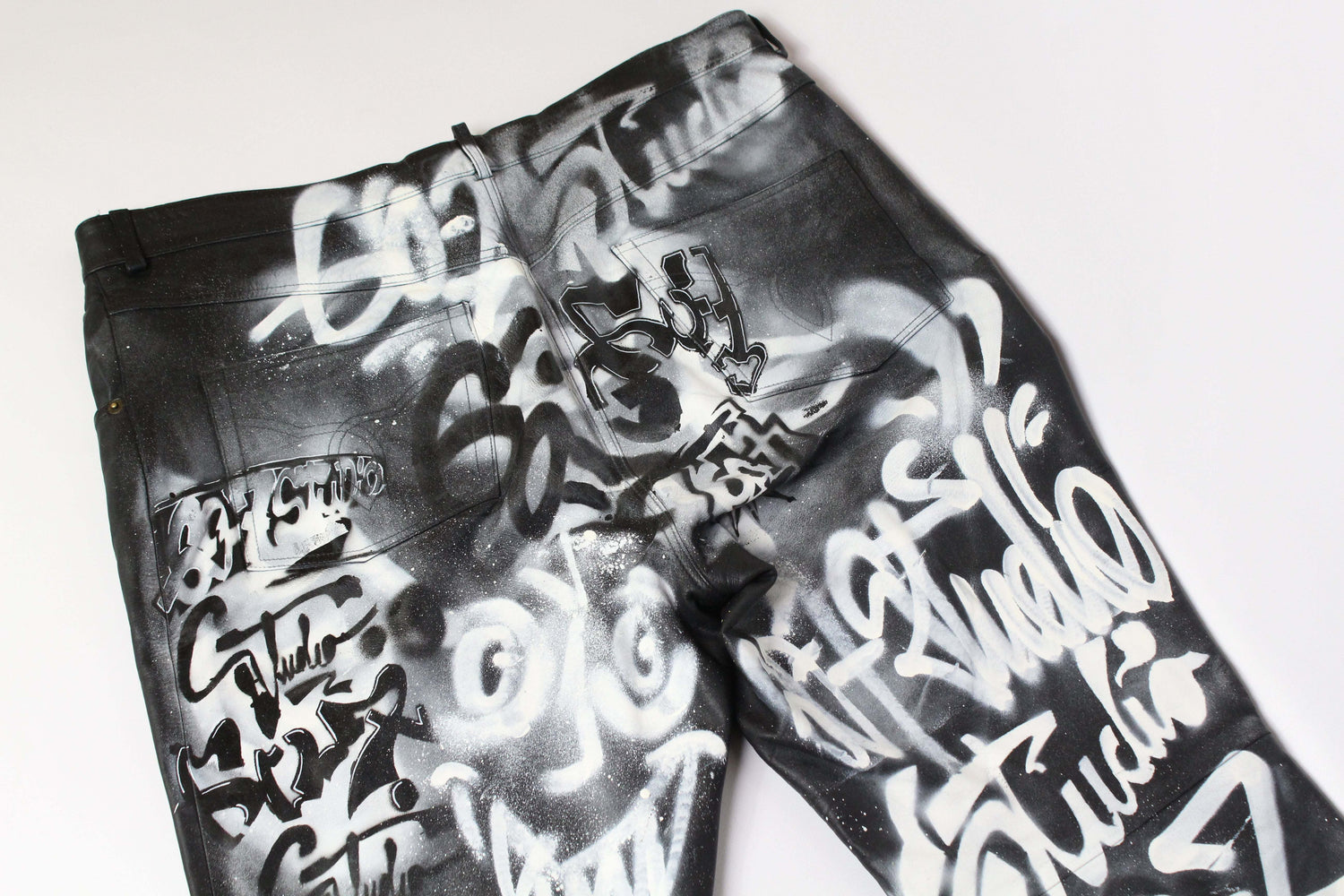 Custom Leather Pants "Graffiti" - Hose