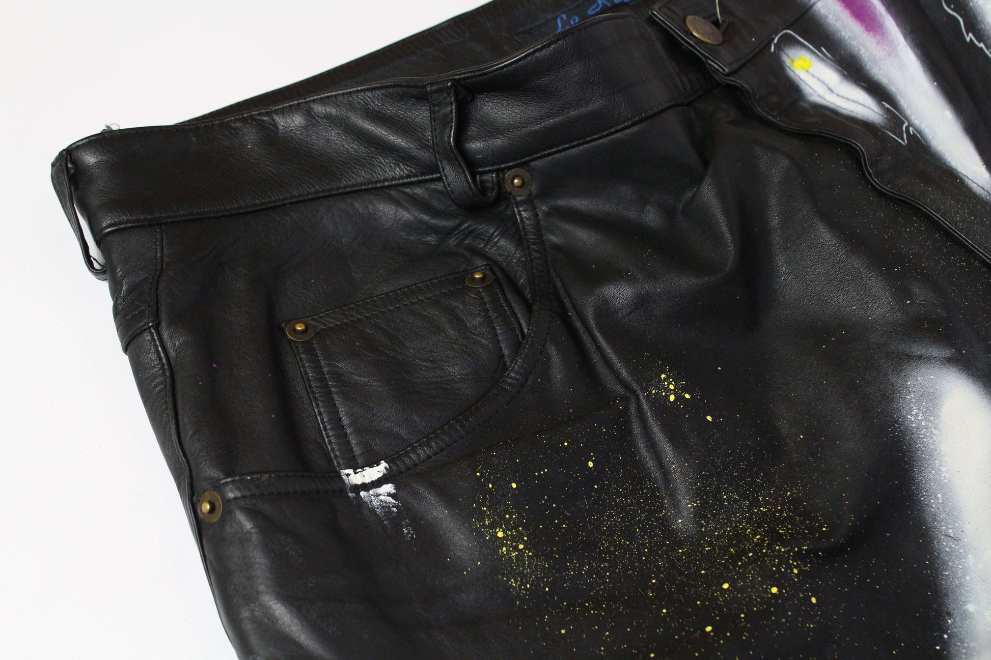 Custom Leather Pants "Graffiti" - Hose