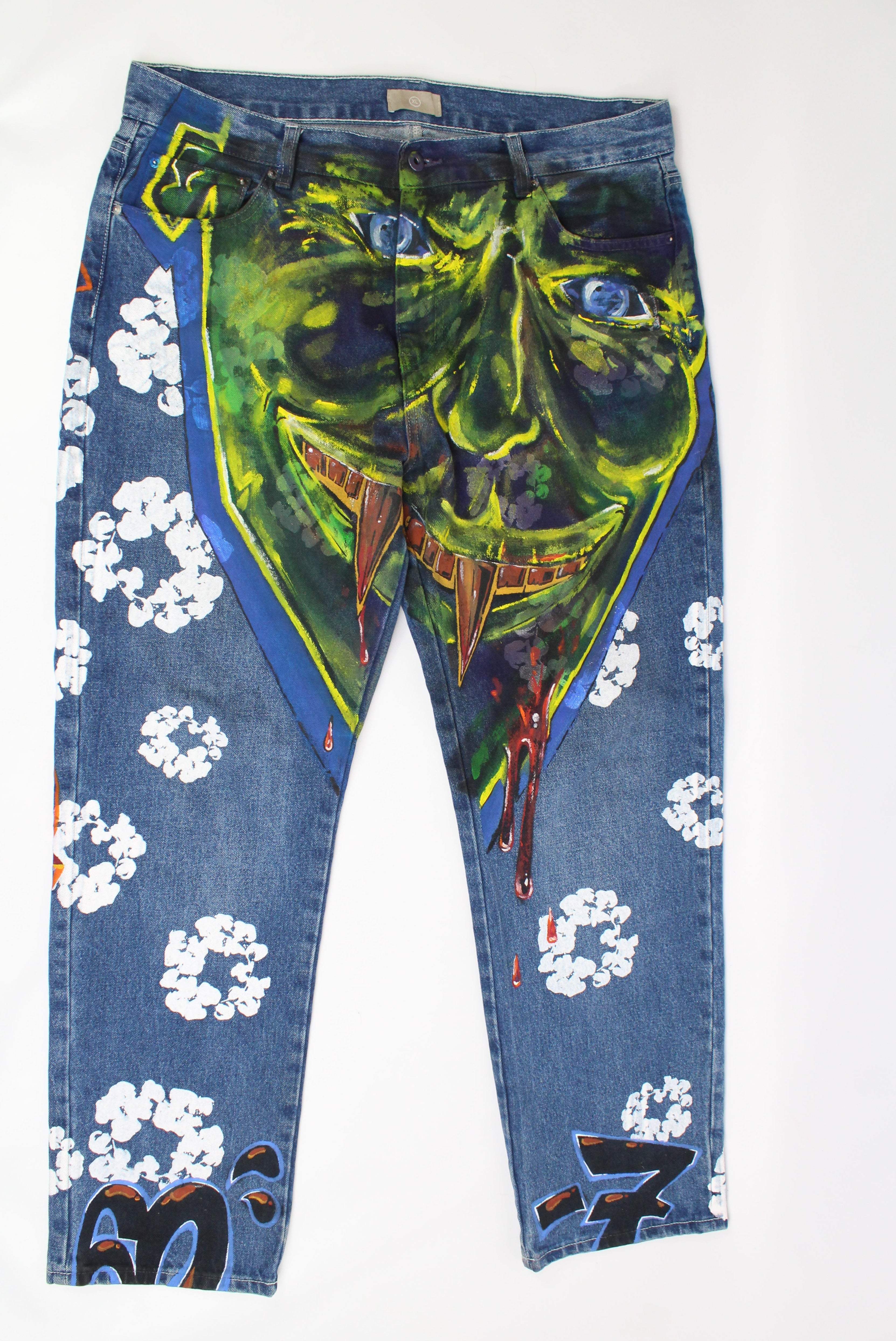 Custom painted sale jeans