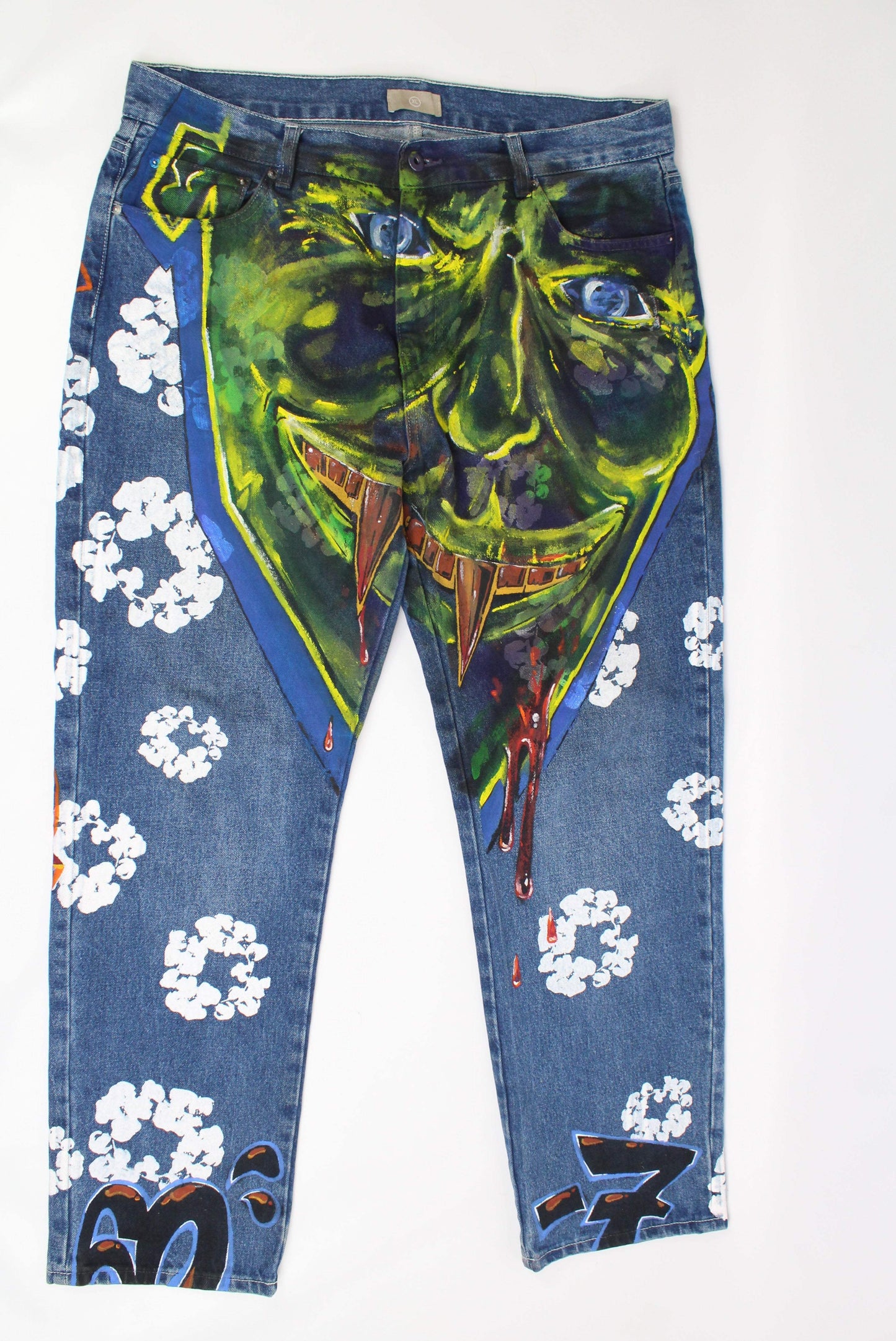 Denim Hand Painted Jeans Custom - Hose