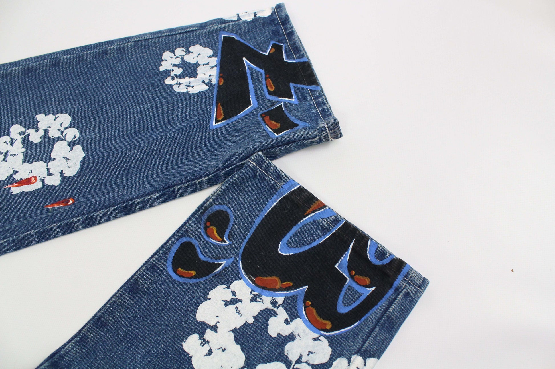 Denim Hand Painted Jeans Custom - Hose