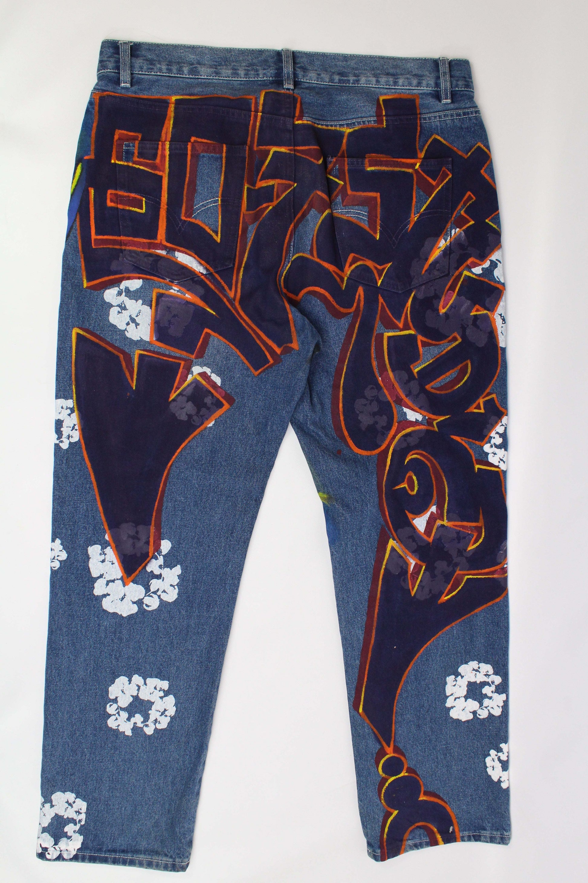 Denim Hand Painted Jeans Custom - Hose