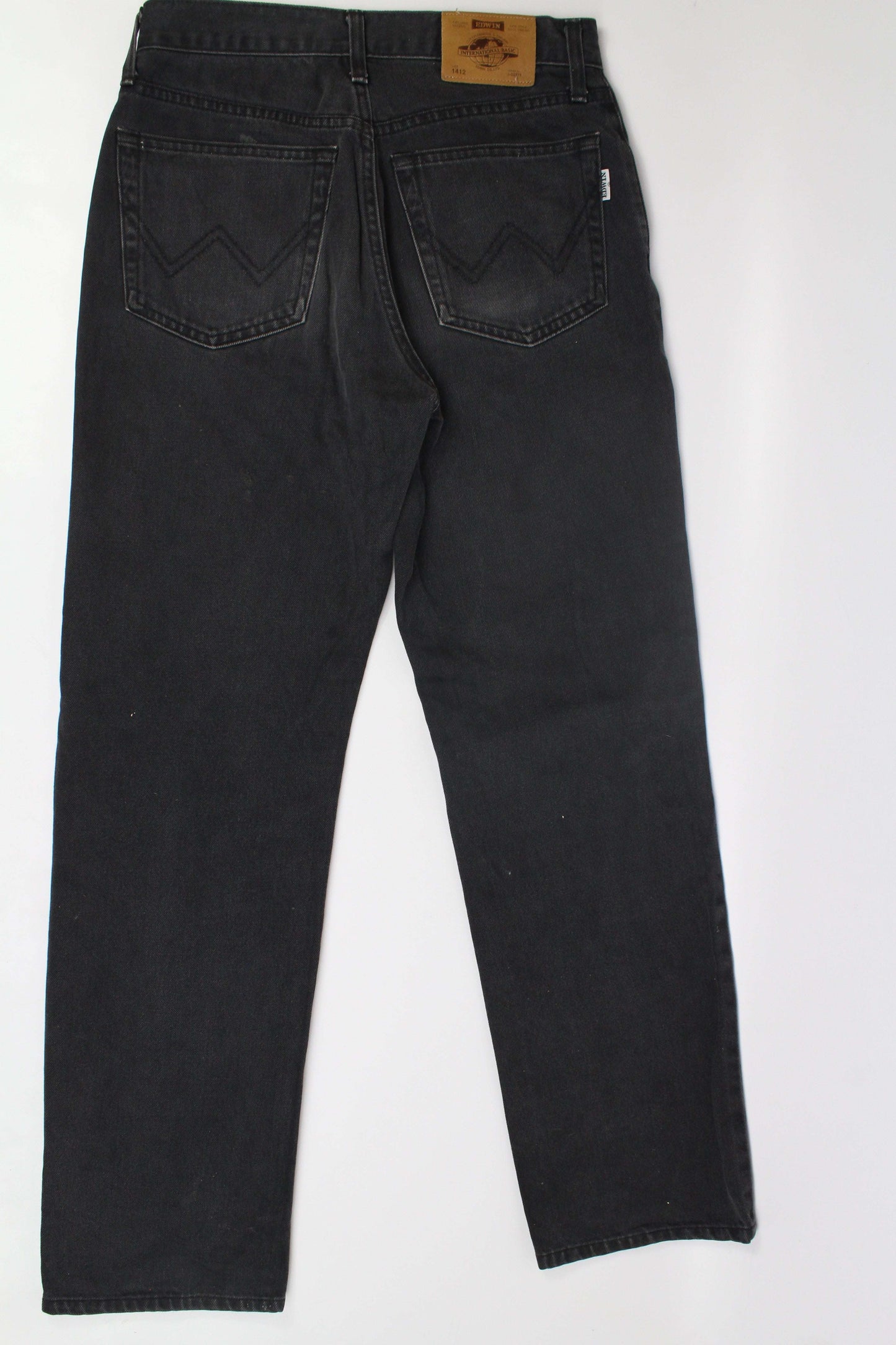 Edwin denim hand painted custom jeans, size 31, schwarz/grau, straight fit.