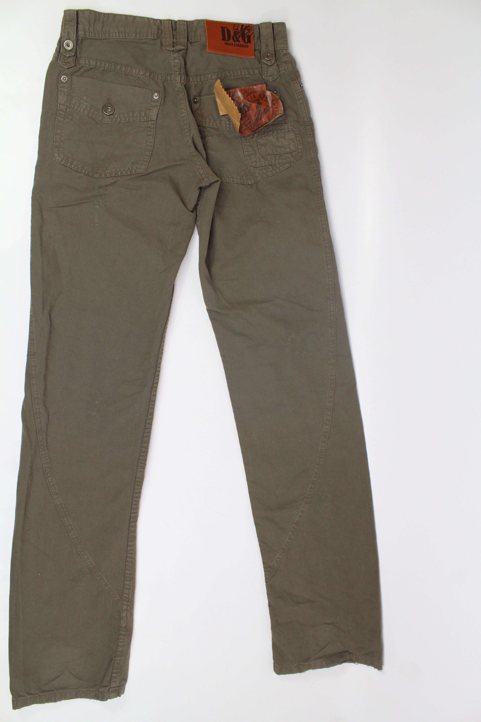 Dolce & Gabbana pants, gray-green color, size 111Lx35Bcm, condition 8/10, with signs of wear.