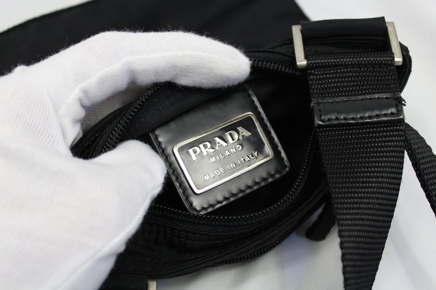 Prada Sling Bag Black Small, nylon, size 20x20cm, condition 8/10.