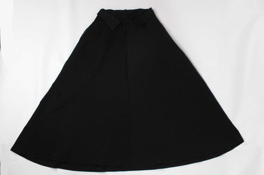 YOHJI YAMAMOTO black wool skirt, size M-L, long fit, made in Japan.