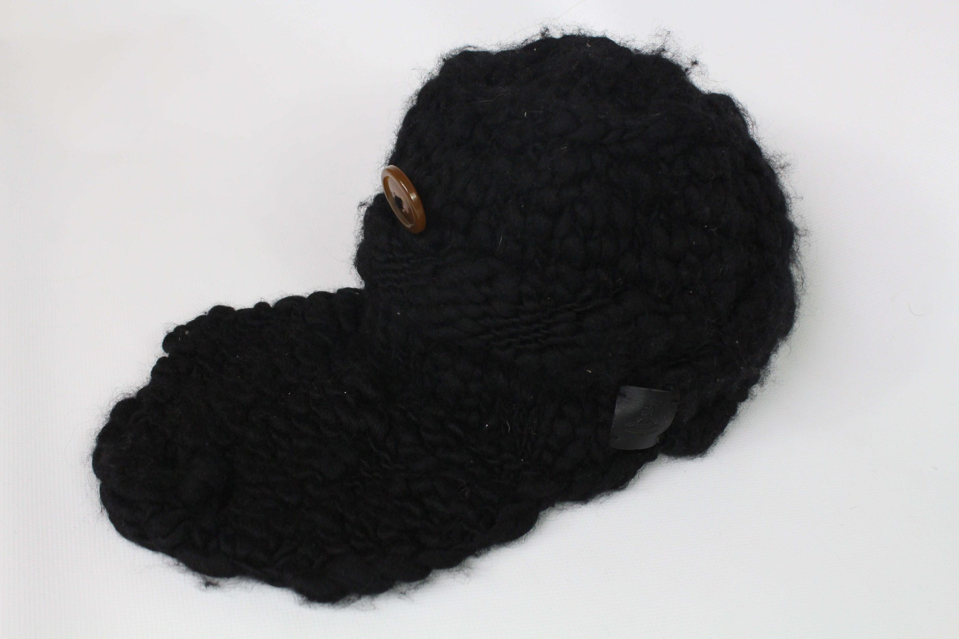 VIVIENNE WESTWOOD black knit wool hat with button detail, onesize, 8/10 condition.