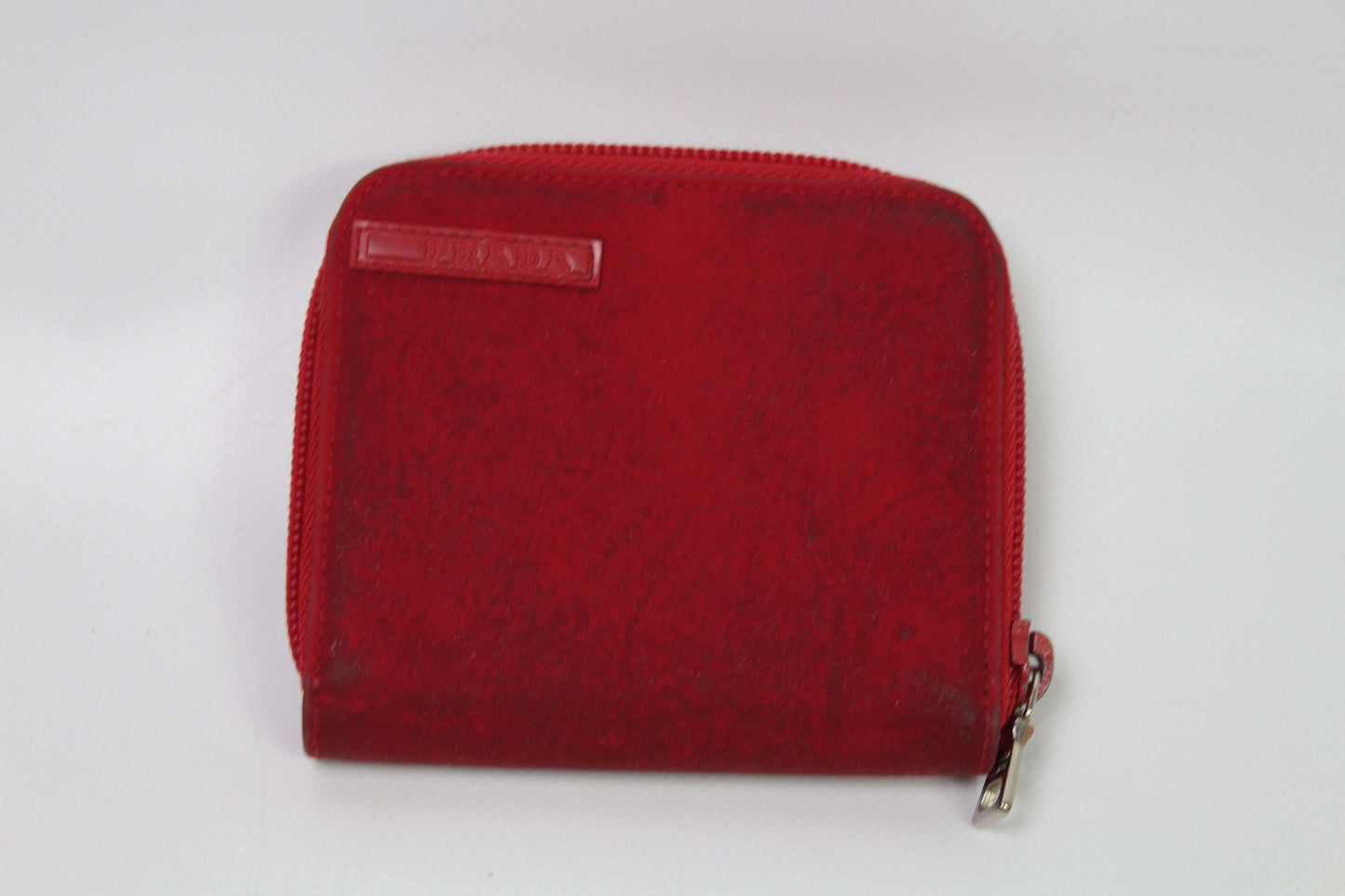 PRADA Sports Portemonnaie Red wallet, nylon and cotton, red and grey, condition 6/10.