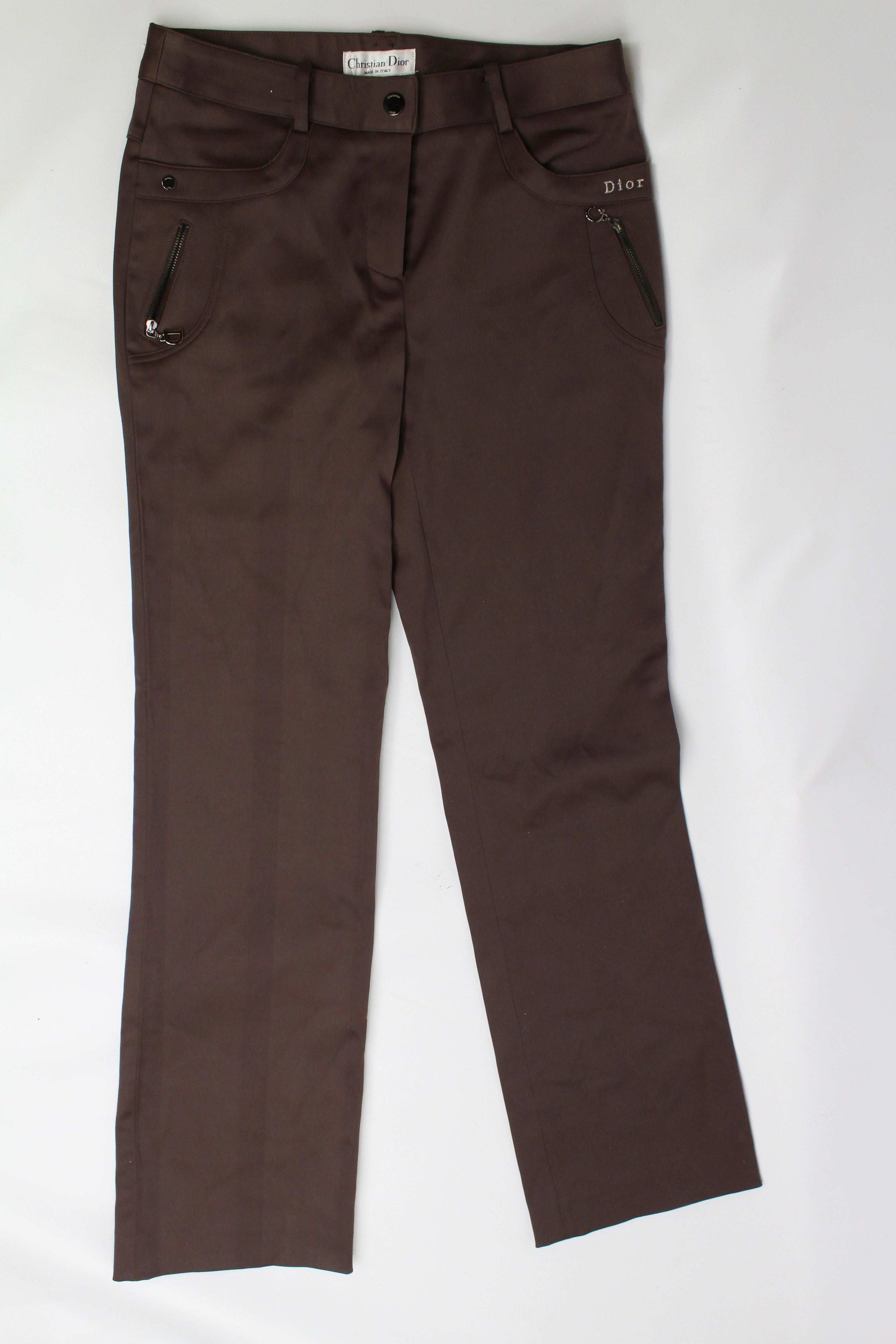 DIOR nylon pants brown, size 40, straight fit, light wear.