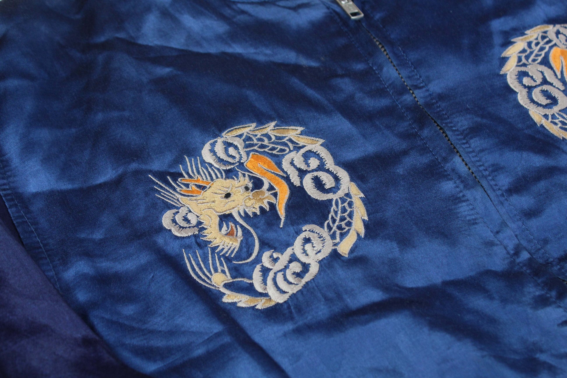 Blue US Paratroopers Sendai Japan jacket with embroidered design, size M, condition 8/10.