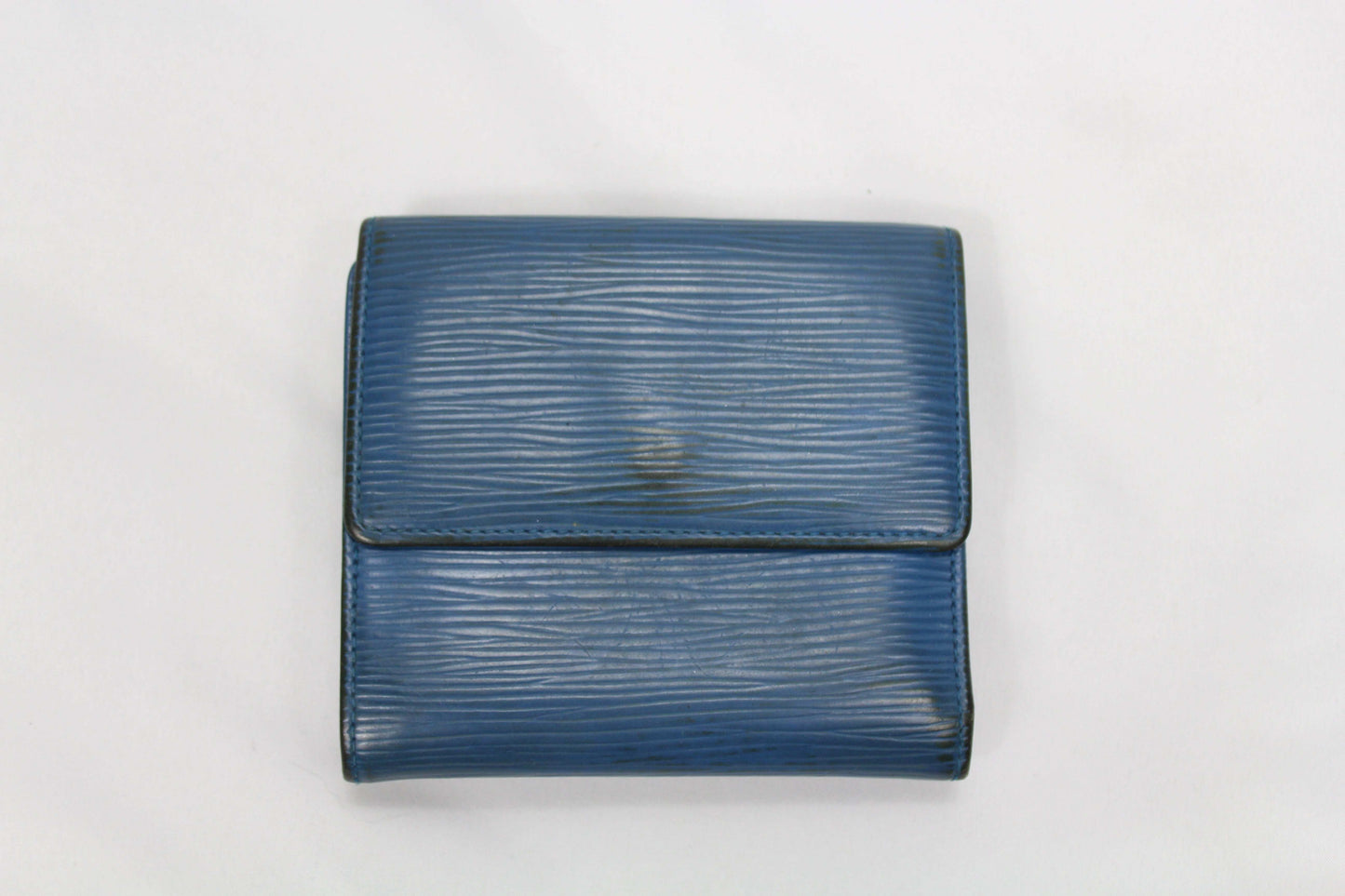 Louis Vuitton Epi Portmonee Blue, 9x11cm, in good condition with light wear.