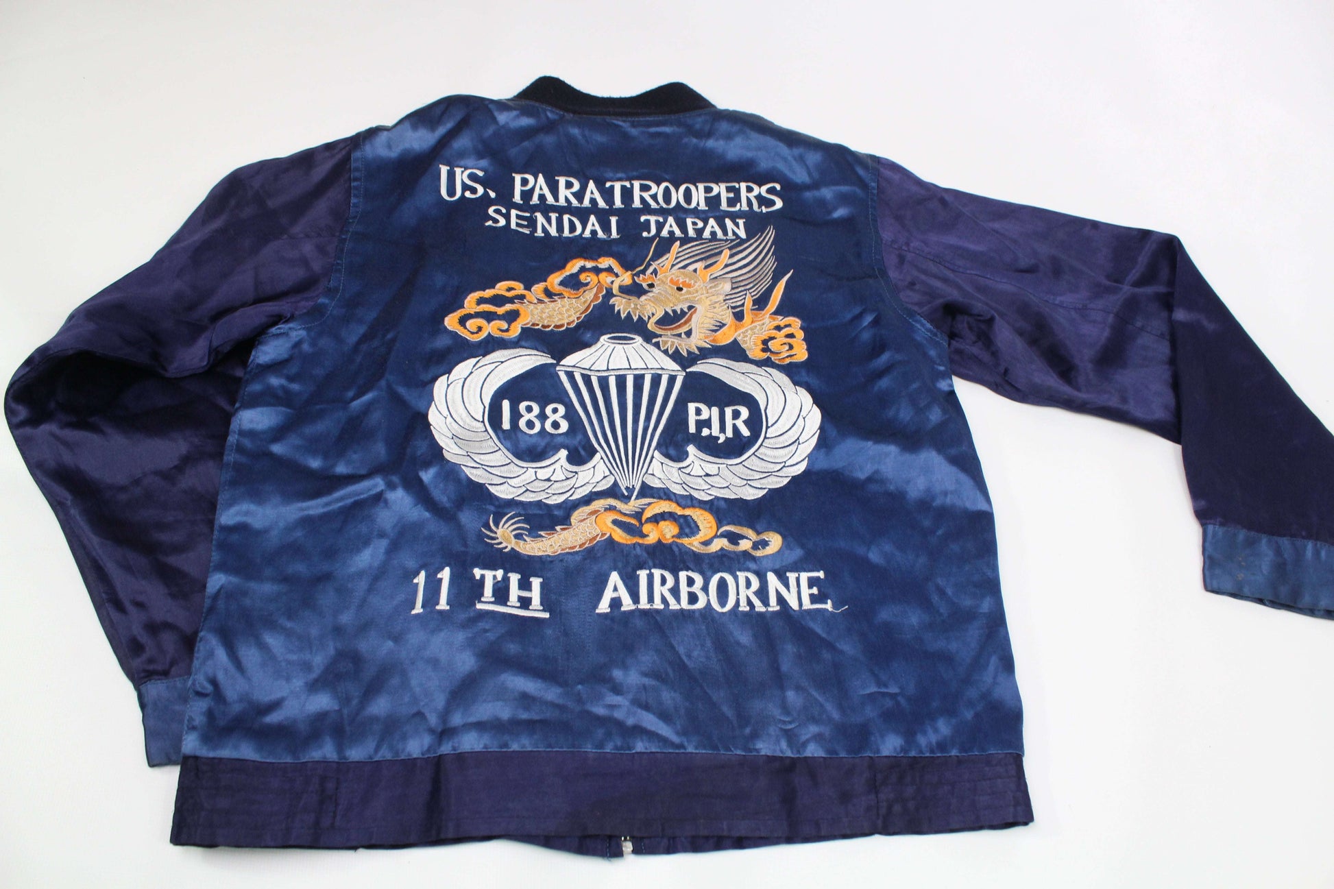 US Paratroopers Sendai Japan jacket, blue color, size M, 11th Airborne embroidery, condition 8/10.