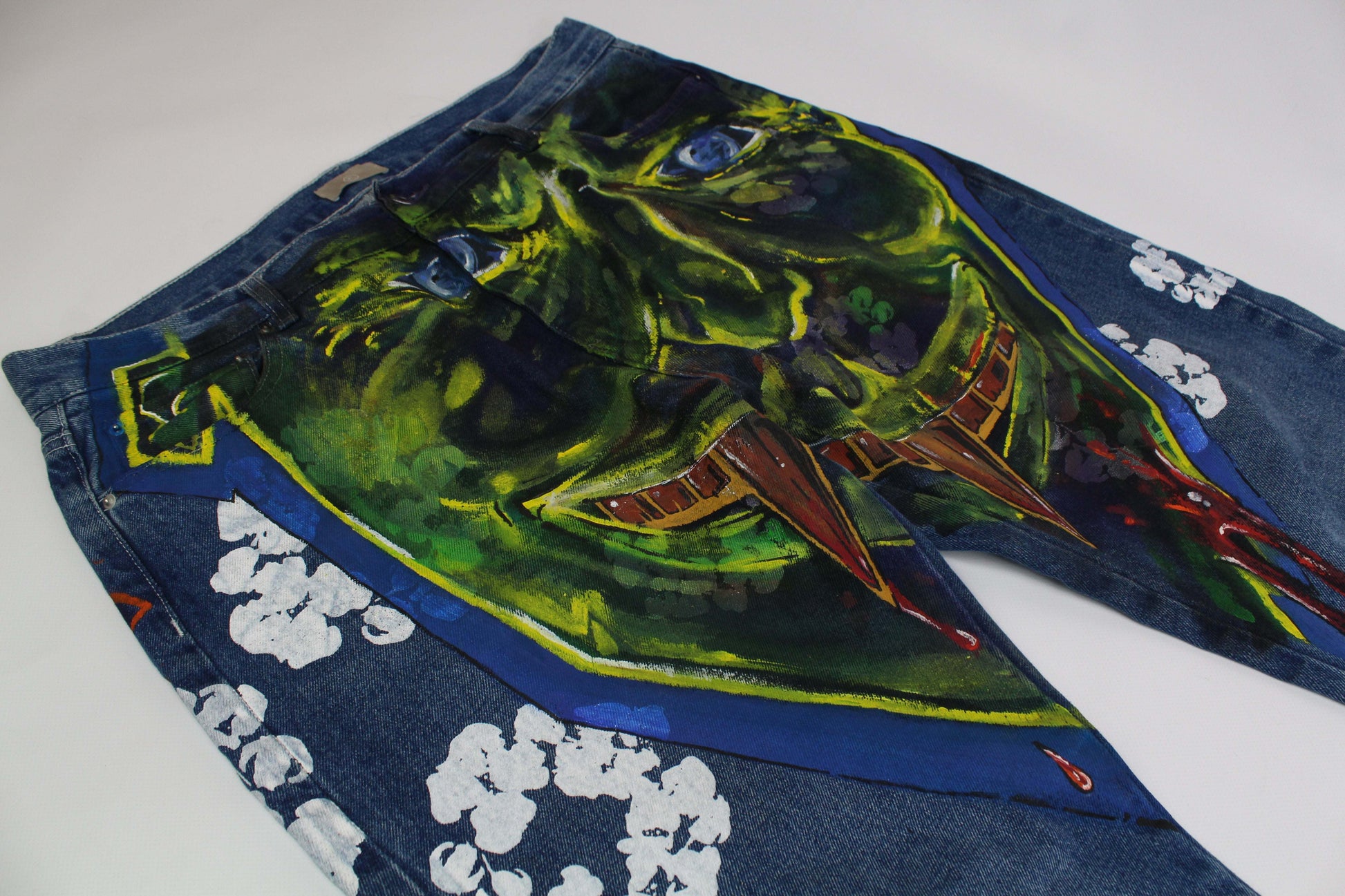 Denim Hand Painted Jeans Custom - Hose