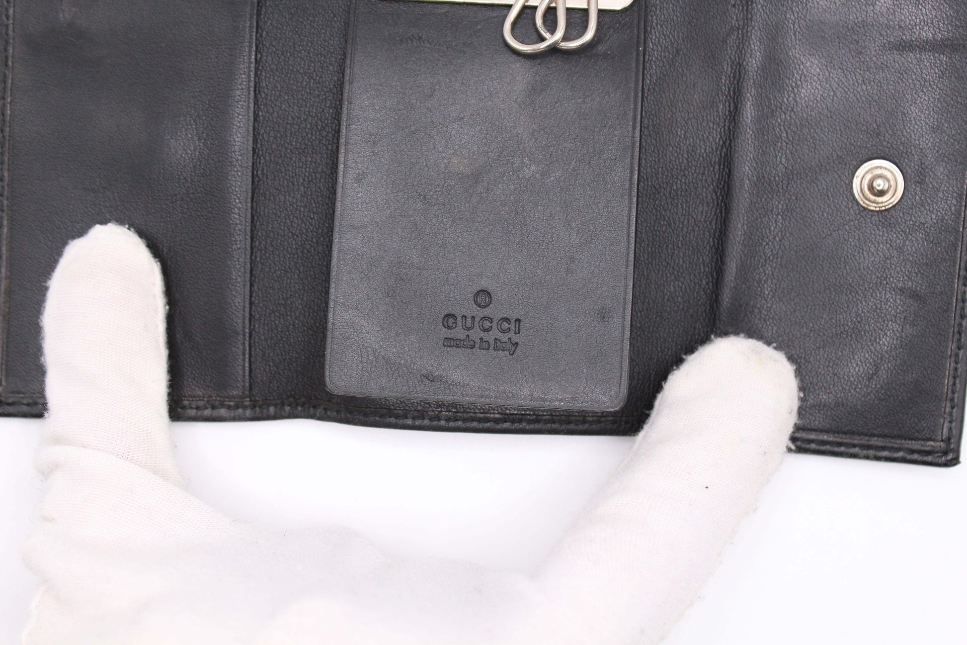 GUCCI Leather Keyholder Black „G“ - Keyholder