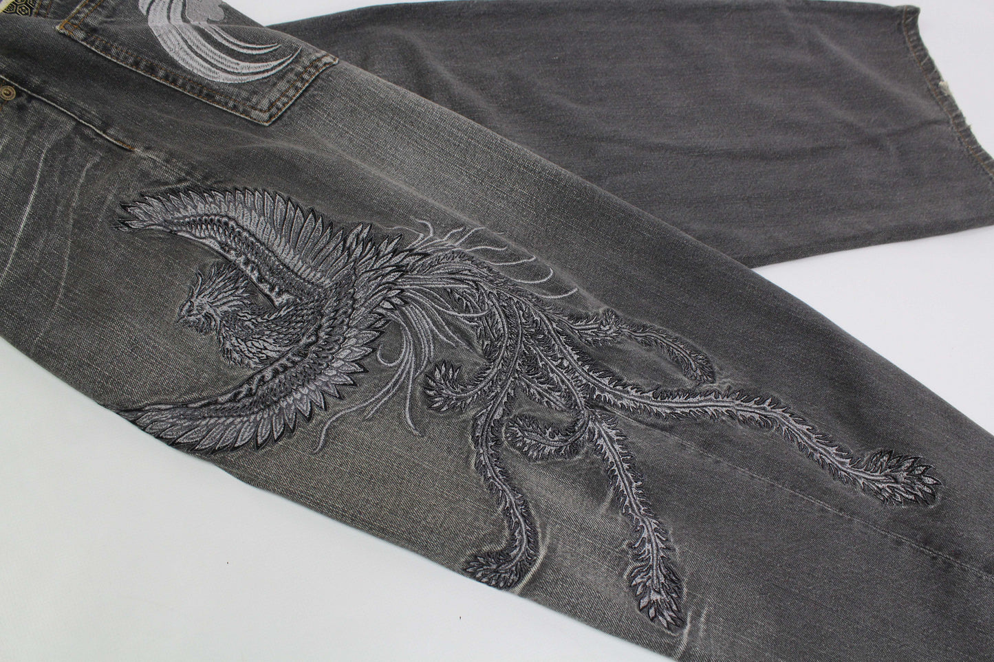 Japanese Embroidery Dragon Denim - Hose